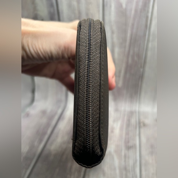 PRADA Tessuto Nylon & Saffiano Leather Zip Long Wallet Chocolate Brown - Picture 7 of 14